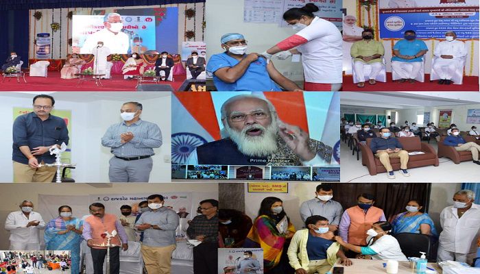રાજકોટમાં વડાપ્રધાનના હસ્તે કોરોના વેક્સિનનું 6 સ્થળોએ ઈ-લોન્ચિંગ,શહેરીજનોનો આવકાર